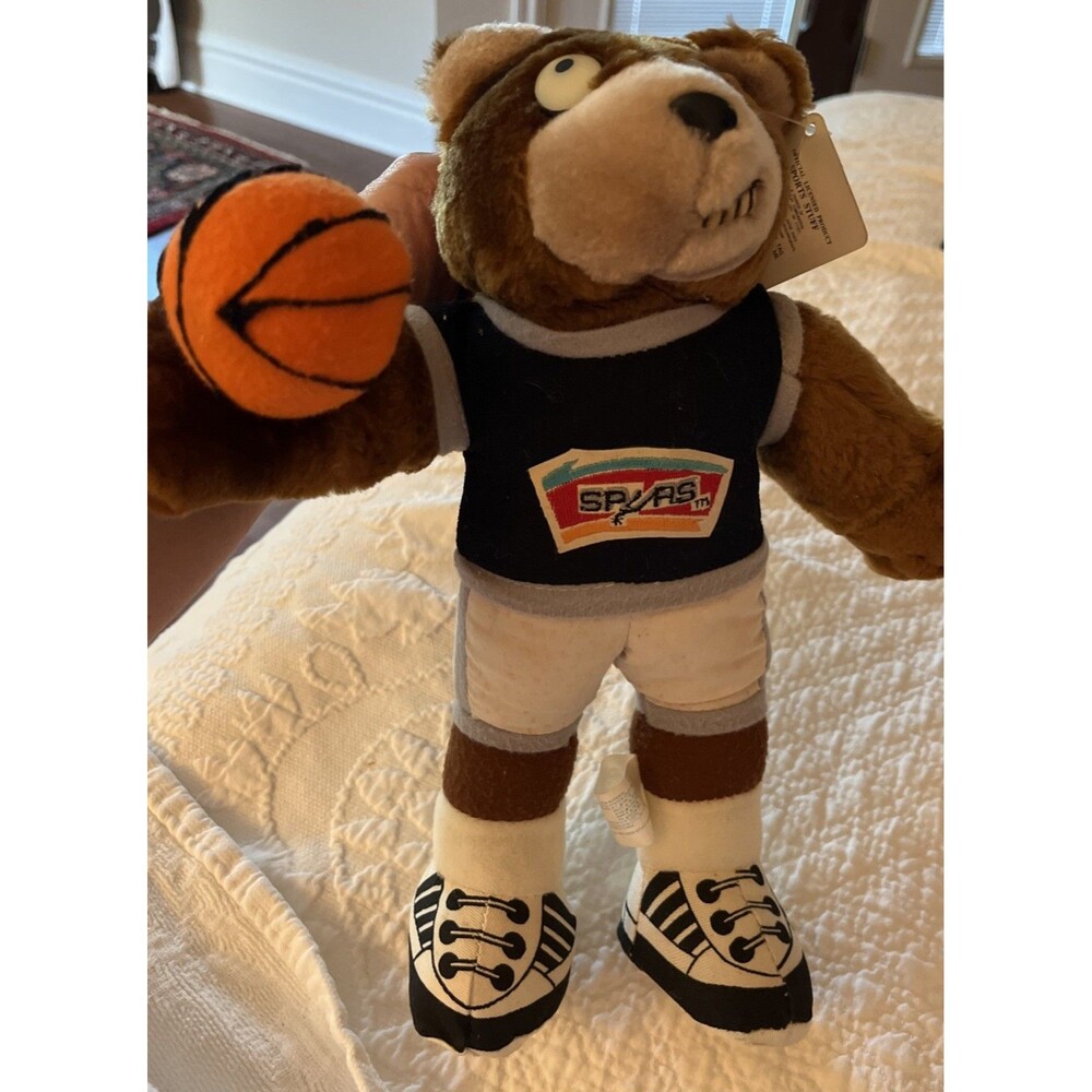 VTG NBA 1991 San Antonio Spurs 14" Stuffed Plush Bear Good Stuff Corp W/ Tag